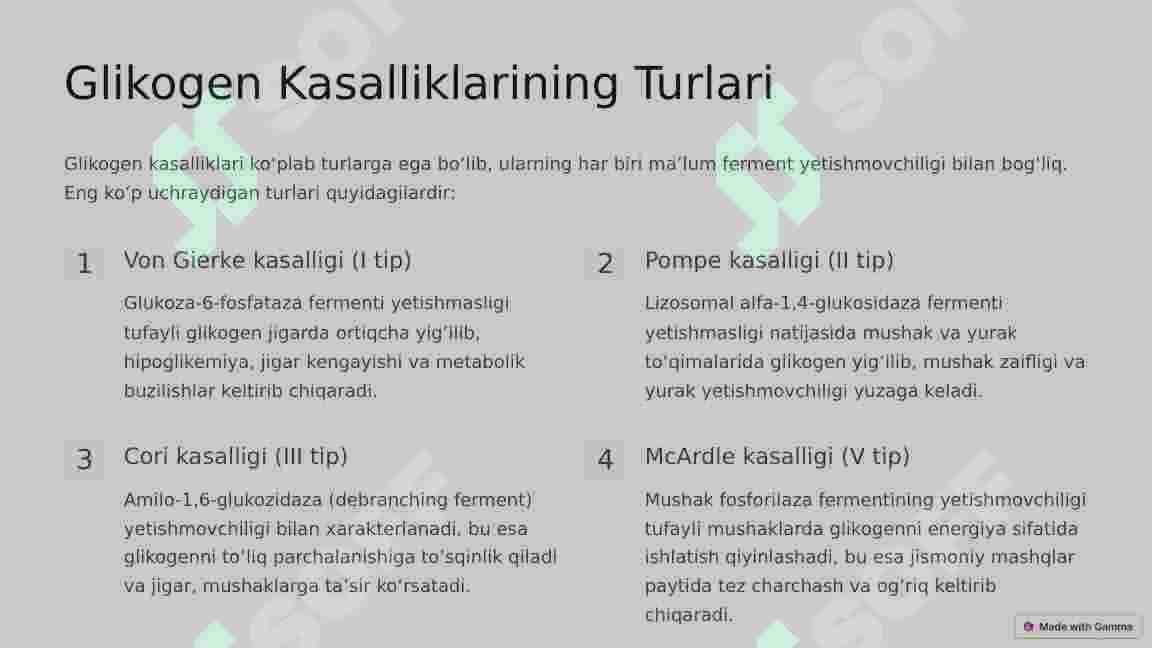 Glikogen kasalliklari 2