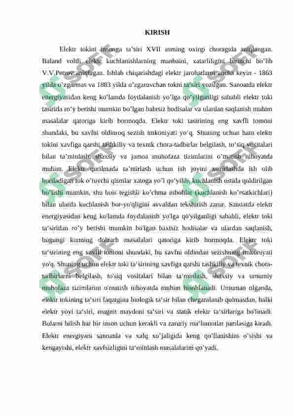 Zamonaviy elektr xavfsizligi tizimlari va elektr tokining inson tanasiga ta'sir qilish mexanizmlari. 3