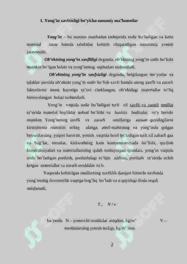 Respublika bo’yicha yong’inlar sodir bo’lishi va ularda ko’riladigan zararlar to’g’risida statistik ma’lumotlar tahlili 2