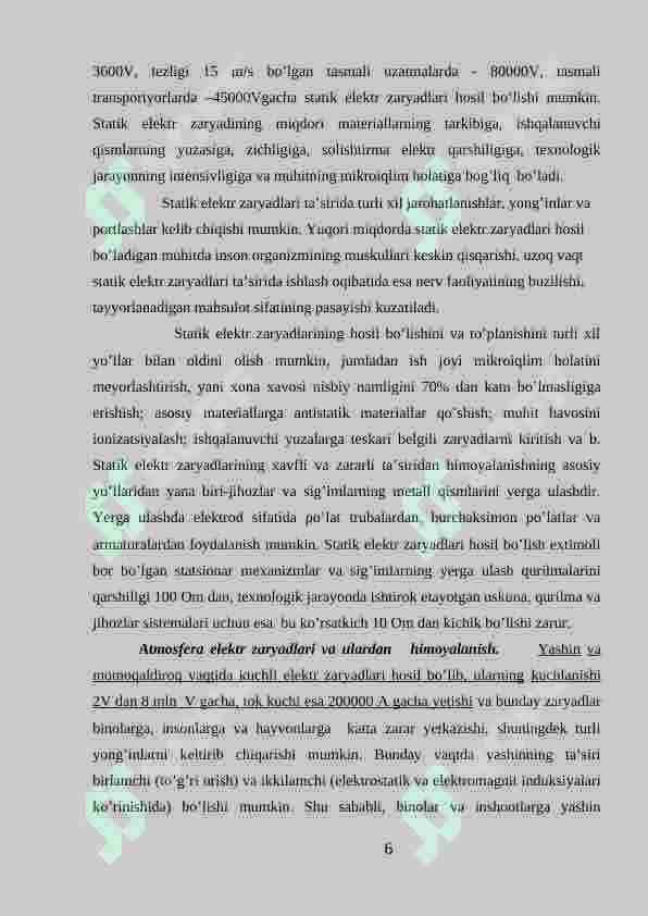 Respublika bo’yicha yong’inlar sodir bo’lishi va ularda ko’riladigan zararlar to’g’risida statistik ma’lumotlar tahlili 6