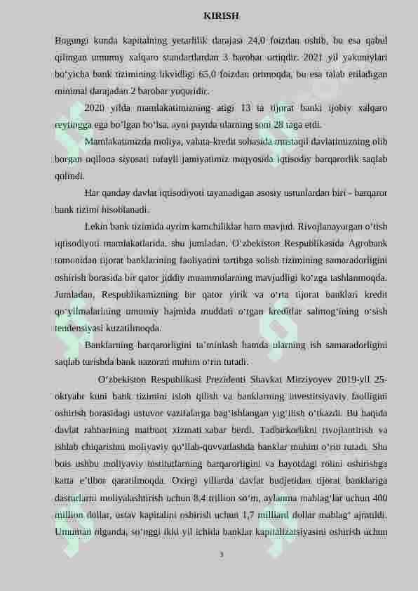 Agrobank amaliyot hisoboti 3
