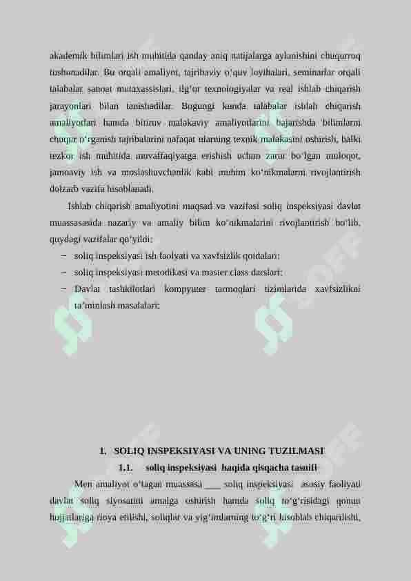Soliq inspeksiyasi amaliyot hisobot 5