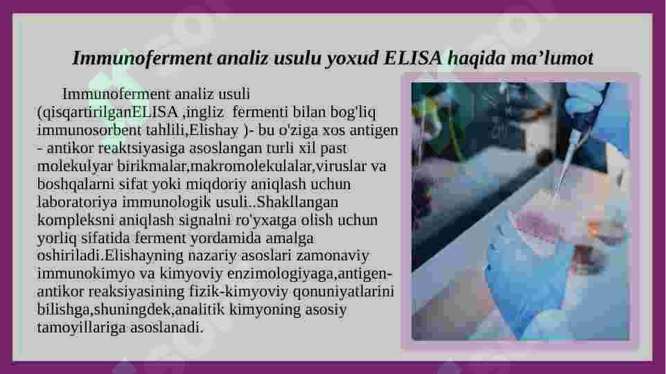 IFA – immunienzim analiz usuli 2