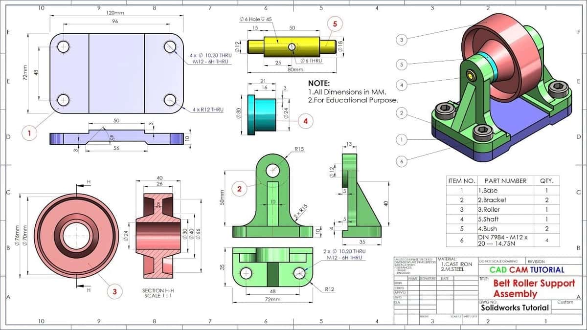 AutoCAD NX Solid Works  kabi dasturlarni o'rganish uchun shablon chizmalar 1