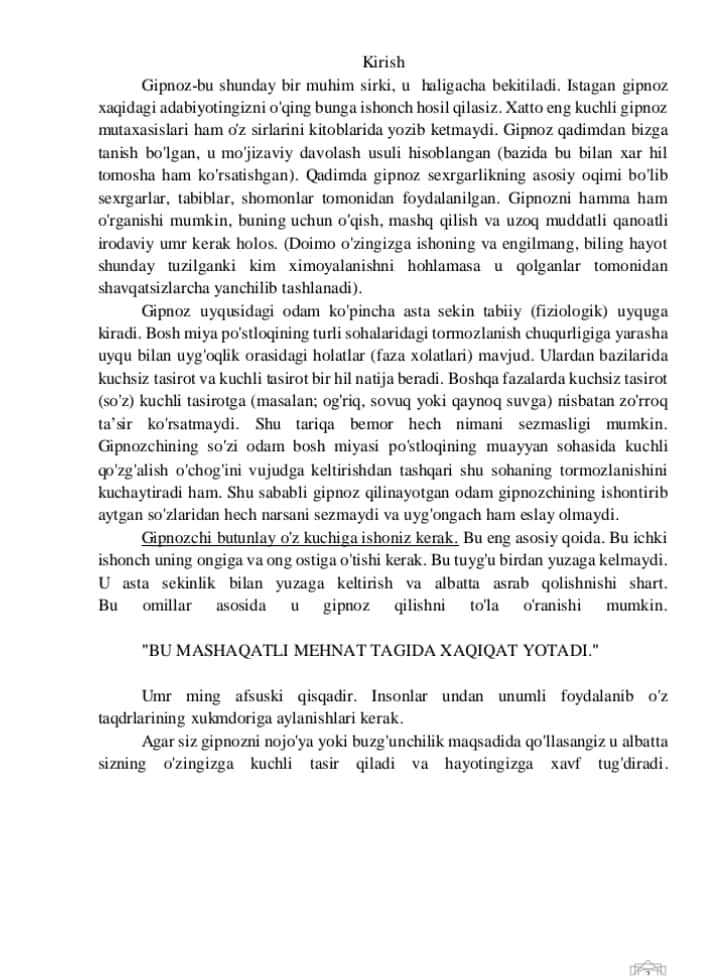 Gipnoz va Muloqot ustasi kursi 1