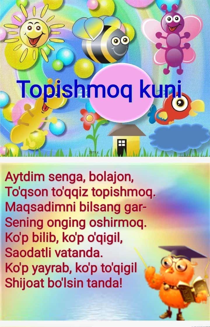 boshlang'ich sinflar uchun topishmoqlar slayd 2