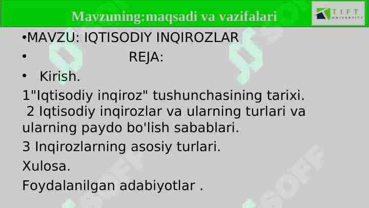 IQTISODIY INQIROZLAR