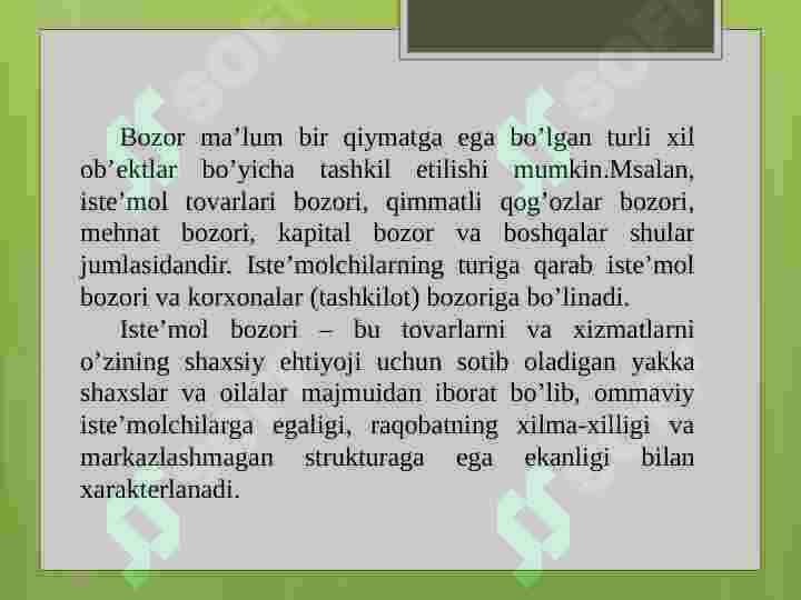 Iste’mol bozorlari va xaridor xulq-atvorini o’rganish 3