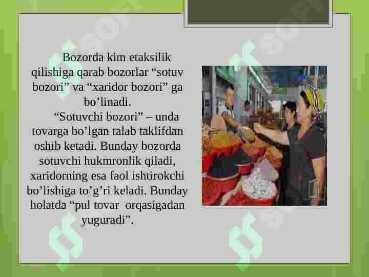 Iste’mol bozorlari va xaridor xulq-atvorini o’rganish 5