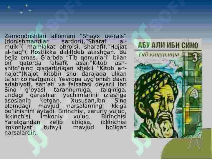 Ibn Sinoning asariy faoliyatiga oid asarlar annotasiyasini tuzish 6