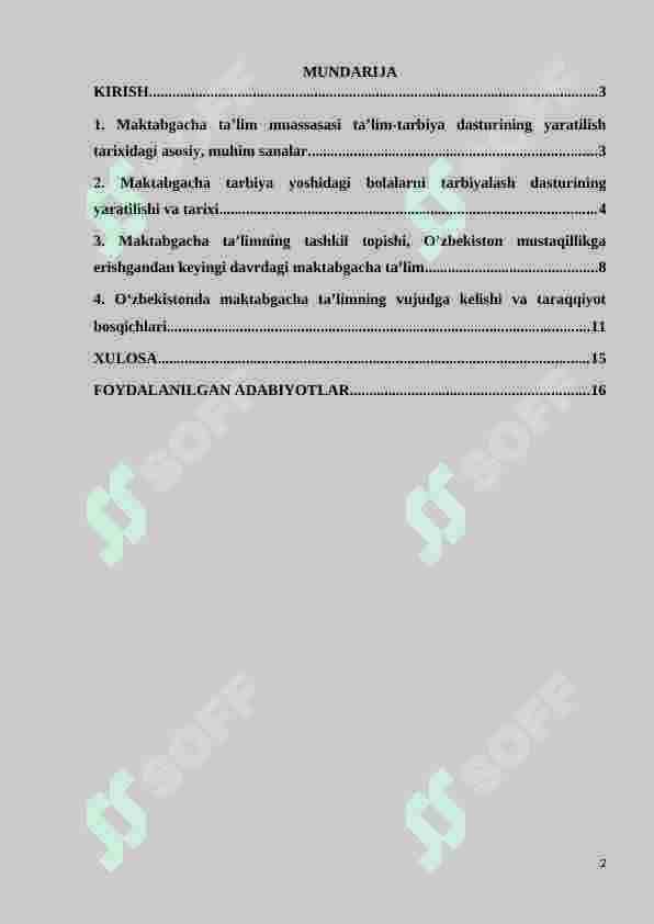 O'zbekistonda maktabgacha ta'limning vujudga kelishi va taraqqiyot bosqichlari 2