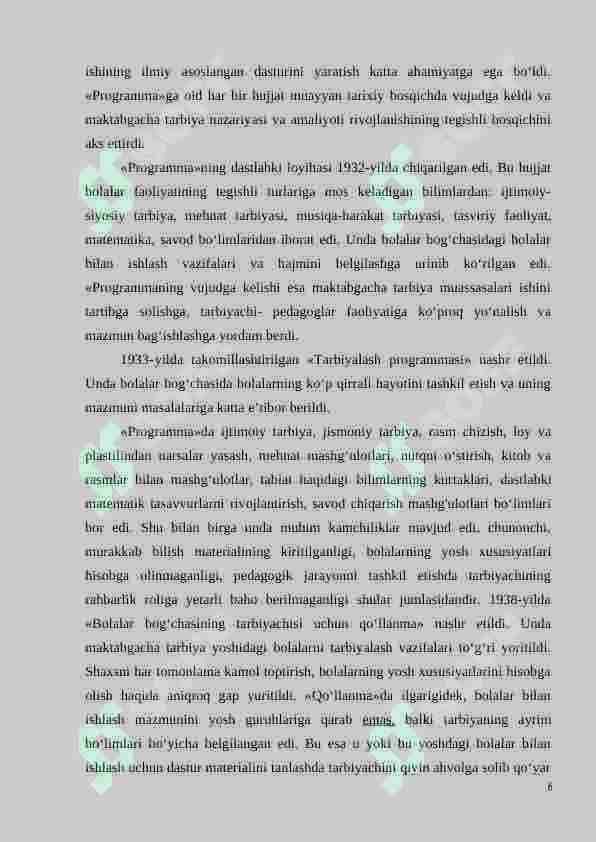 O'zbekistonda maktabgacha ta'limning vujudga kelishi va taraqqiyot bosqichlari 6