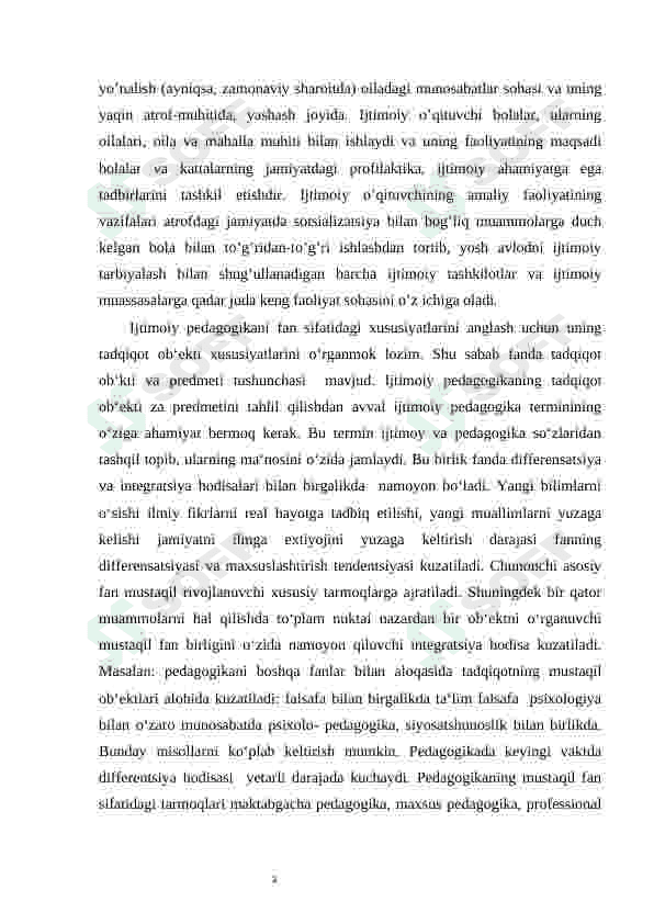Ijtimoiy pedagogik faoliyat mazmuni va uni amalga oshirish mavzusidagi 4
