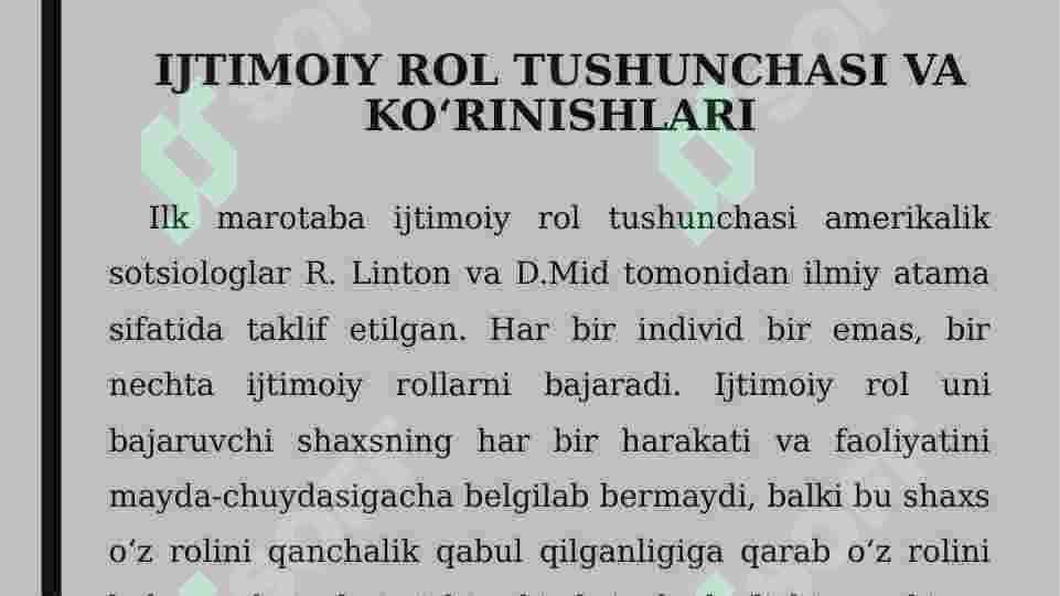 Ijtimoiy rolIjtimoiy rol 4