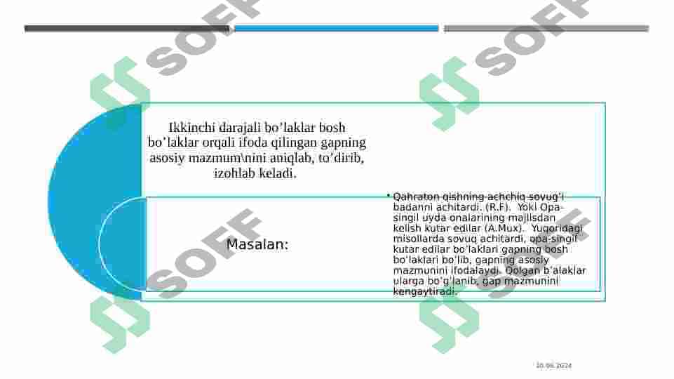 Ikkinchi darajali bo'laklar 3