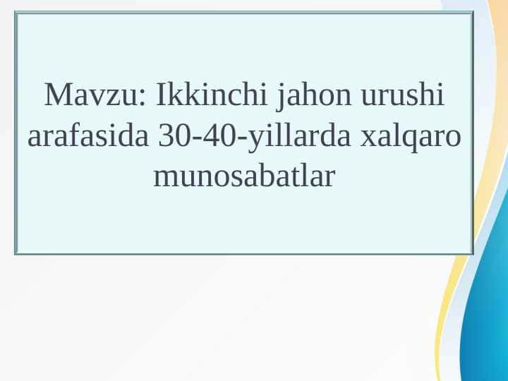 Ikkinchi jahon urushi