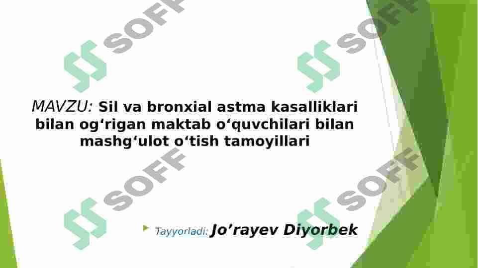 Sil va bronxial astma kasalliklari bilan og‘rigan maktab o‘quvchilari bilan mashg‘ulot o‘tish tamoyillari 2