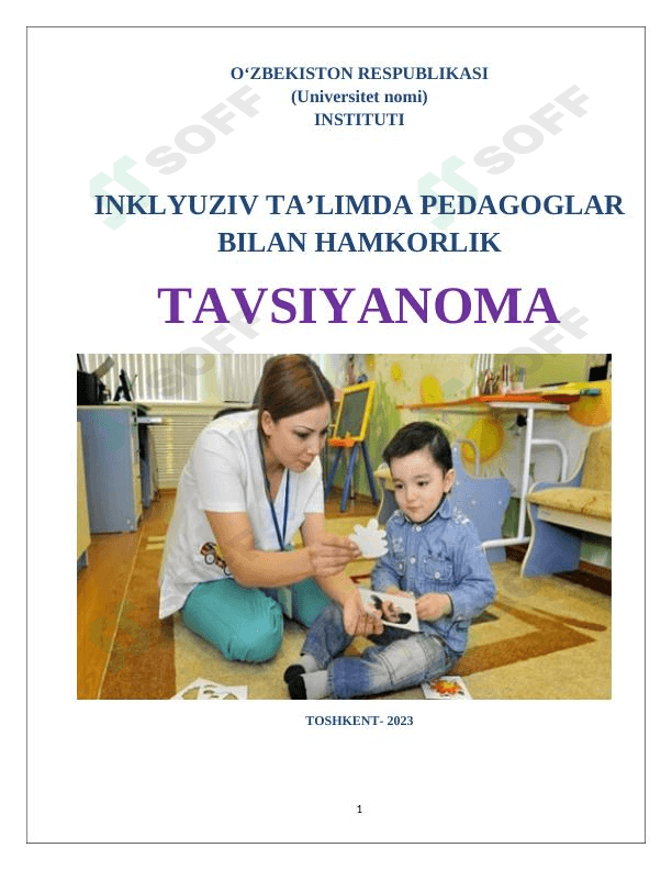 INKLYUZIV TA’LIMDA PEDAGOGLAR BILAN HAMKORLIK 1