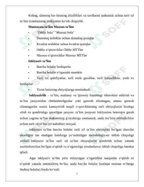 INKLYUZIV TA’LIMDA PEDAGOGLAR BILAN HAMKORLIK 7