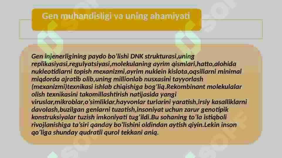 Gen muhandisligi yordamida oqsil va gormonlar sintezi 2