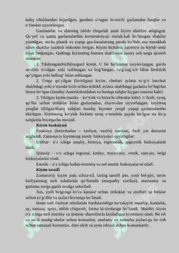 KIYIMLAR MODELLARINI TUZISH. LIBOS KOMPOZITSIYASINI YARATISHNING ASOSIY USULLARI 2