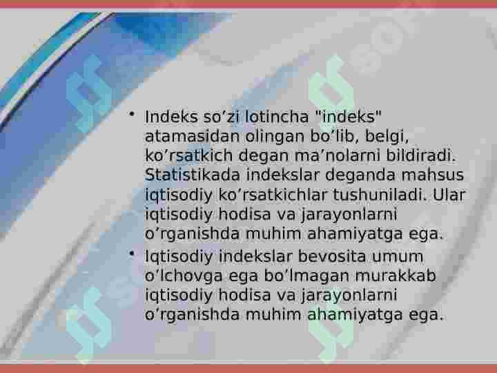Iqtisodiy indekslar 3