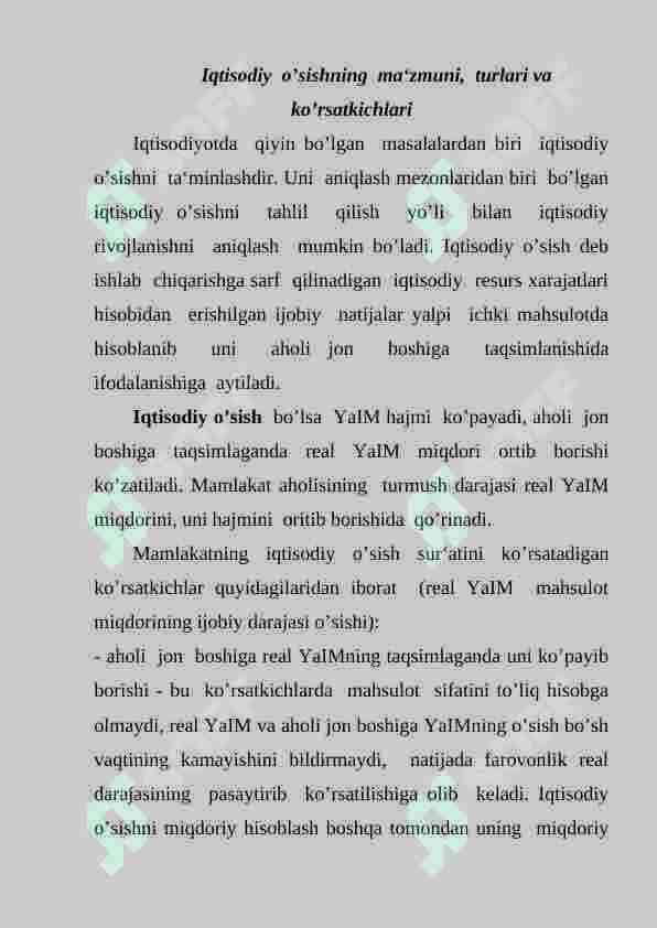 Iqtisodiy o’sish 2