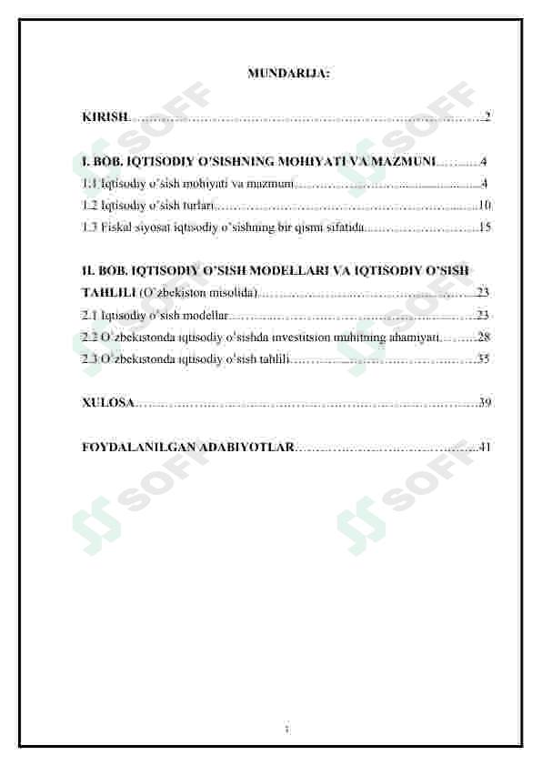 Iqtisodiy o'sishning hozirgi zamon shakli va uning yangicha sifati 2