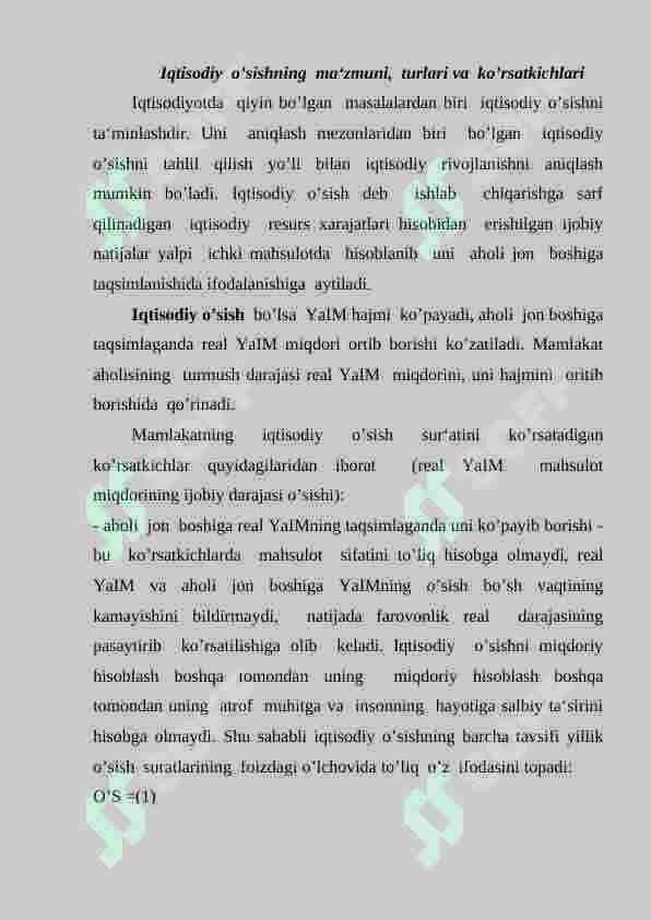 Iqtisodiy o’sish 2