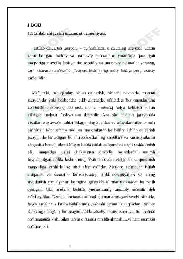 Ishlab chiqarish omillar, ularning o’zaro ta’siri va rivojlanishi 5