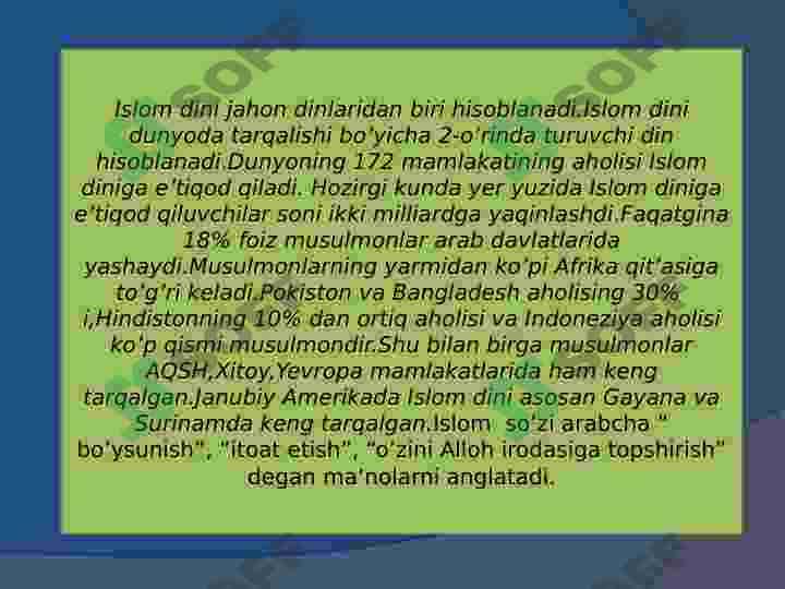 Islom dinining paydo bo'lishida ijtimoiy-siyosiy va madaniy sharoitlar 3