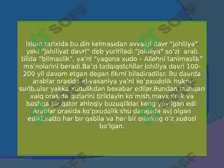 Islom dinining paydo bo'lishida ijtimoiy-siyosiy va madaniy sharoitlar 5