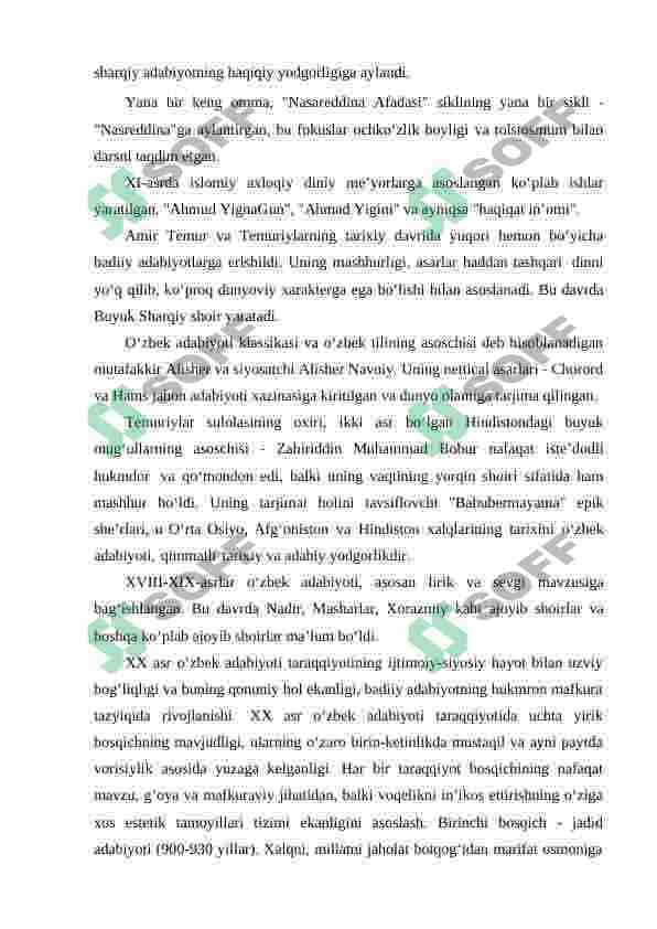 XX asr oʻzbekiston madaniyati tarixi(Choʻlpon hayoti va faoliyati bilan) 6