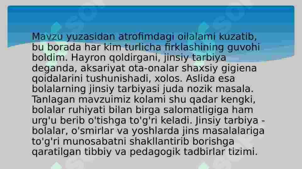 O‘QUVCHI YOSHLARDA JINSIY TARBIYA 2