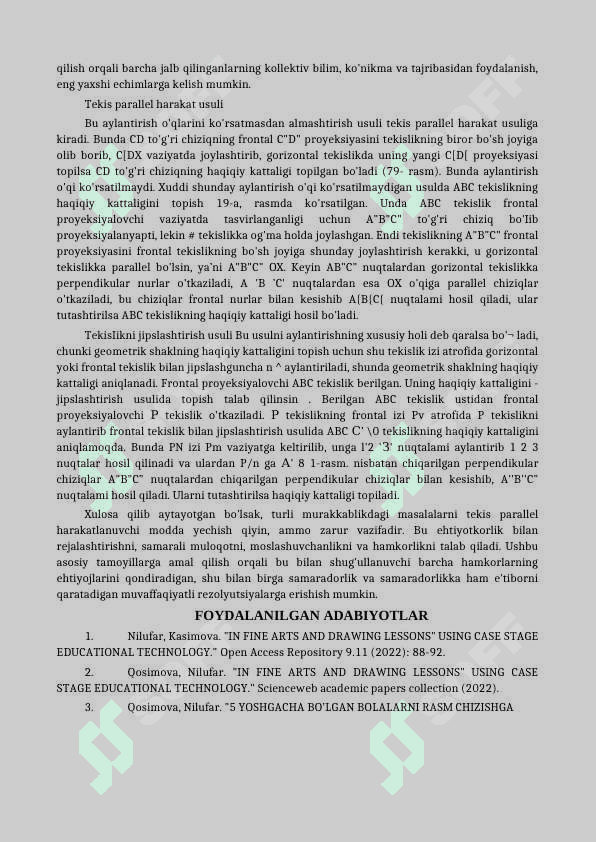 TEKIS PARALEL KOʻCHIRISH USULIDA TURLI MURAKKABLIKDAGI MASALALARNI YECHISH 2