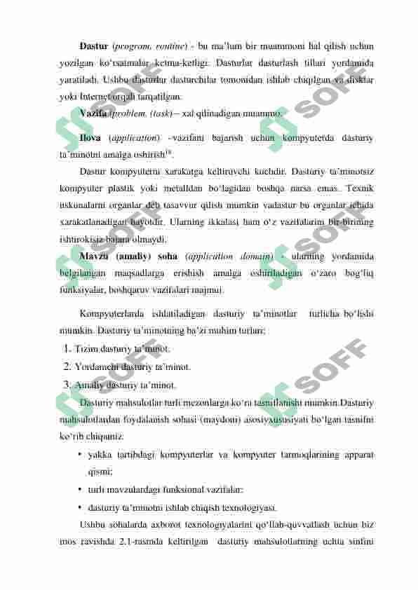Dasturiy taʼminot rivojlanishi tendensiyalari.Operatsion tizimlardagi amaliy dasturlar haqida tushunchalar 2