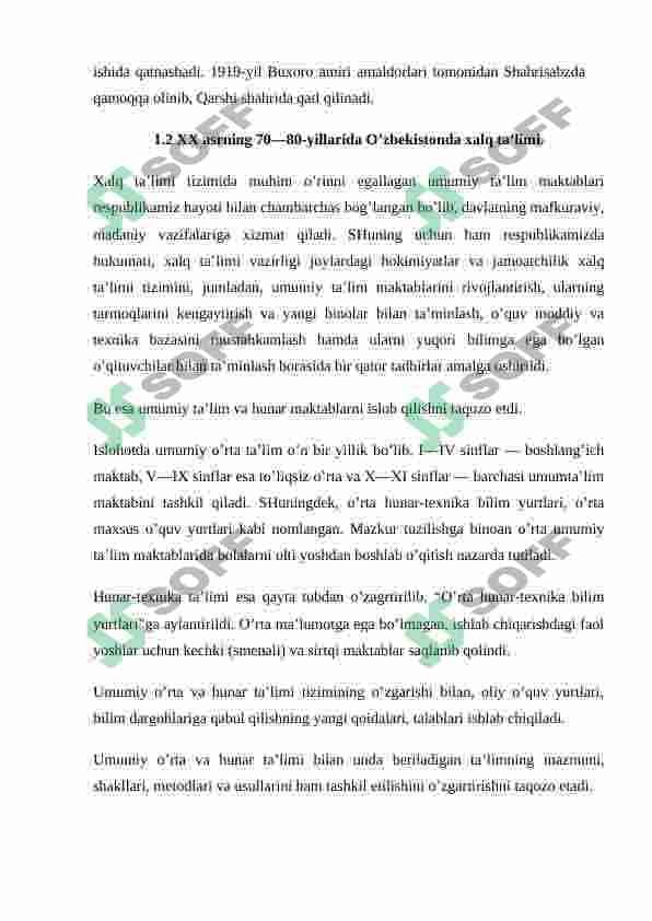 XX asrning 70-80- yillarida Oʻzbekistonda oʻrta va maxsus bilim yurtlari va maorif muassasalarining faoliyati 8