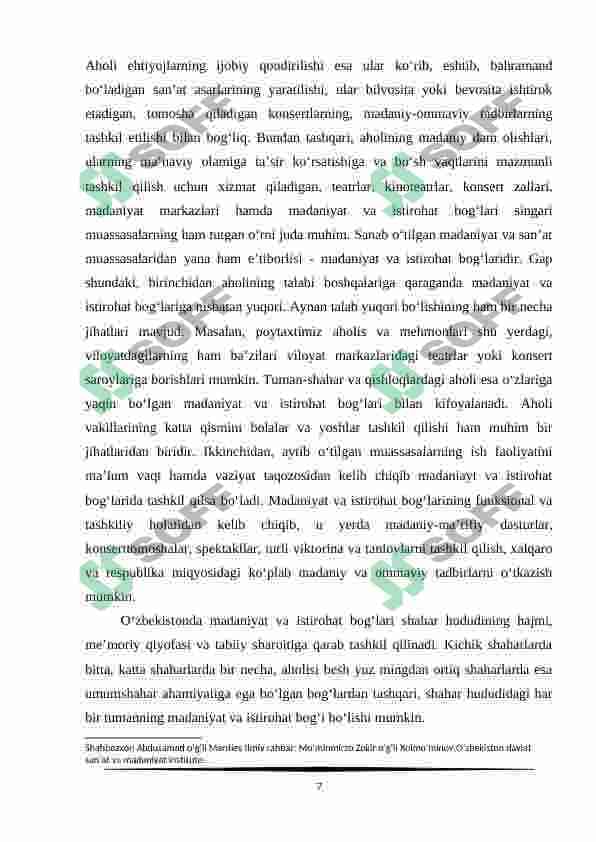 MADANIYAT VA ISTIROHAT BOG’LARIDA ZAMONAVIY ISH USLUBIYATI 7