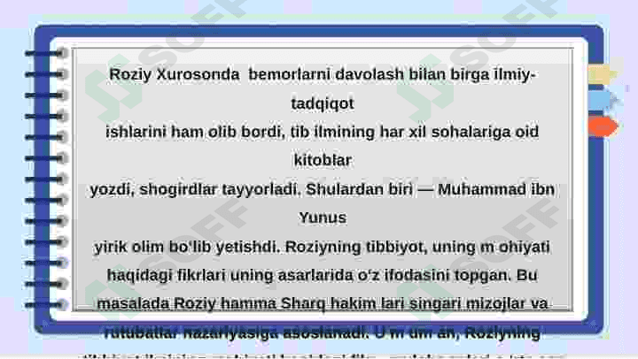 Ar-Roziy va Jurjoniy, ularning jahon tibbiyoti rivojlanishiga qo`shgan hissasi 4