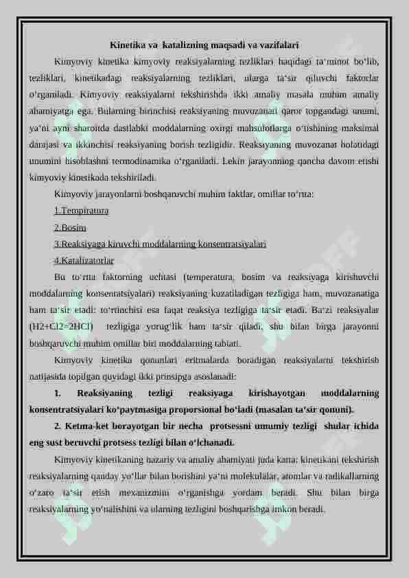 KIMYOVIY KINETIKA 2
