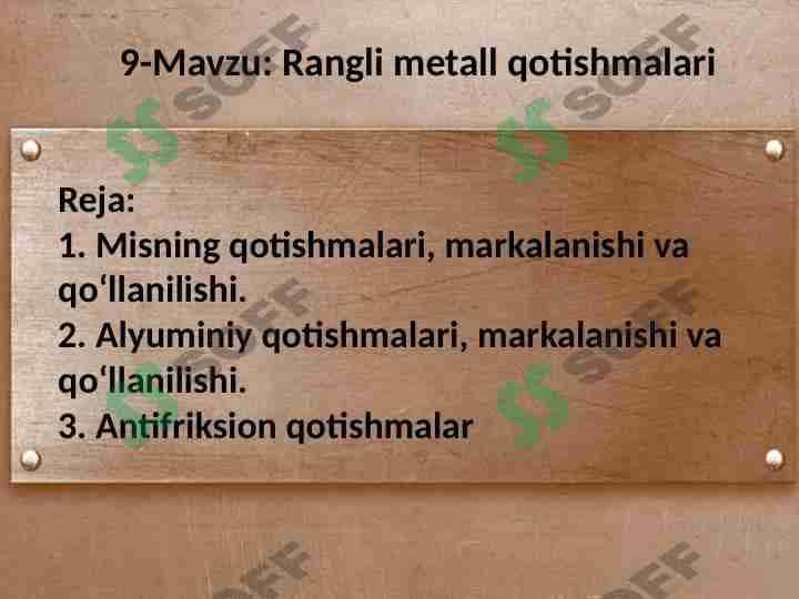 Rangli metall qotishmalari