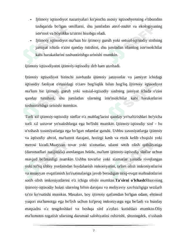 Ijtimoiy-iqtisodiyotning jamiyat hayotidagi o'rni 7