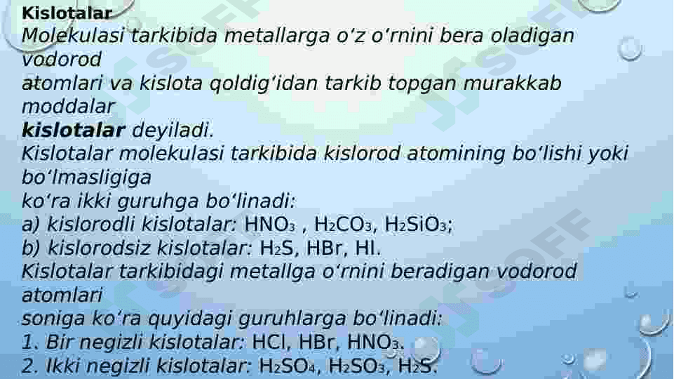 anorganik birikmalarning eng muhim sinflarini o'qitish metodikasi 7