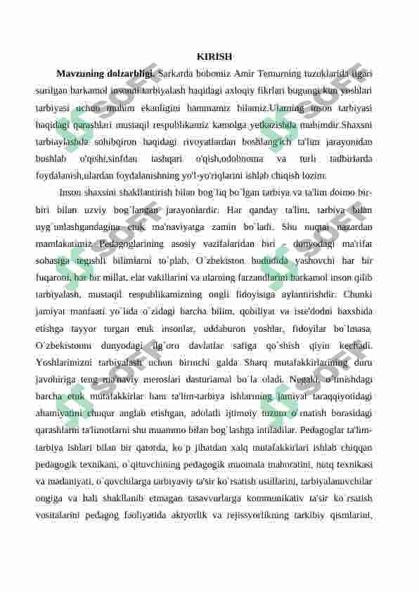 Shaxs tarbiyasida Amir Temur o'gitlaridan foydalanish 2