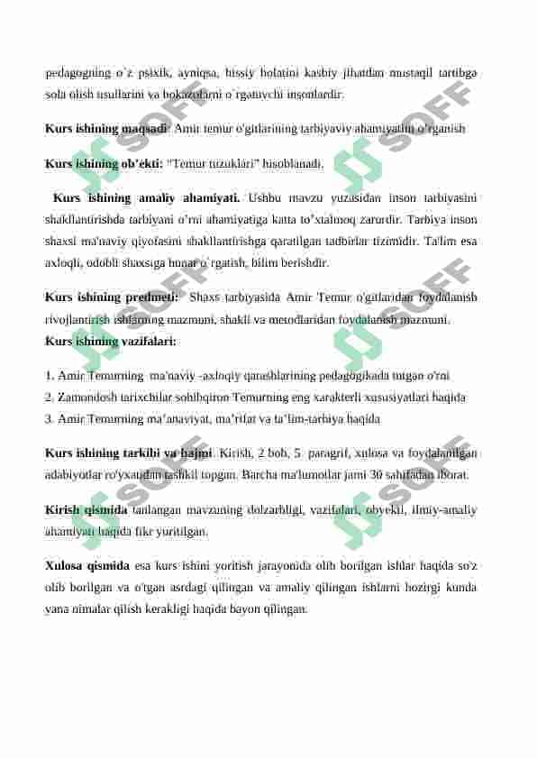 Shaxs tarbiyasida Amir Temur o'gitlaridan foydalanish 3