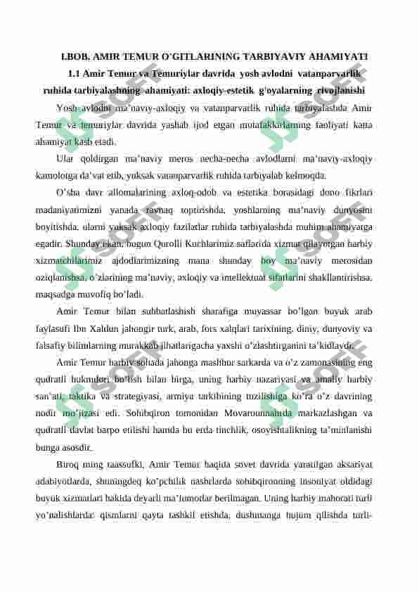 Shaxs tarbiyasida Amir Temur o'gitlaridan foydalanish 4