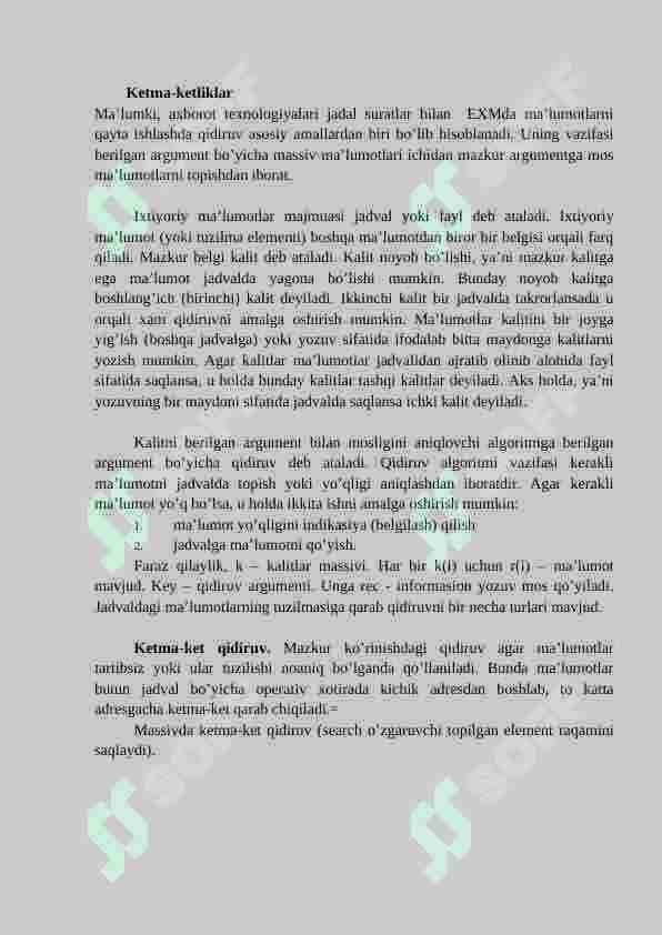 Ketma-ketliklar, to‘plamlar, daraxtlar, graflarni ifodalash usullari 2