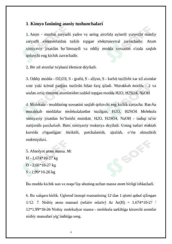 Kimyoning asosiy qonunlari. Kimyoning transport sohasidagi ahamiyat 4