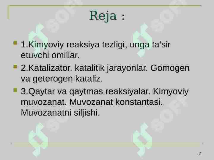 Kimyoviy muvozanat 2