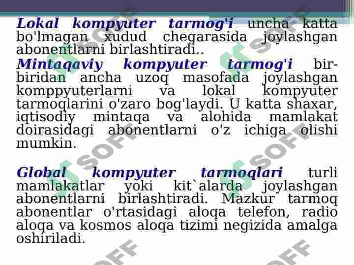 Kompyuter tarmoqlari 4